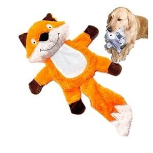 Plush Orange Fox Dog Toy